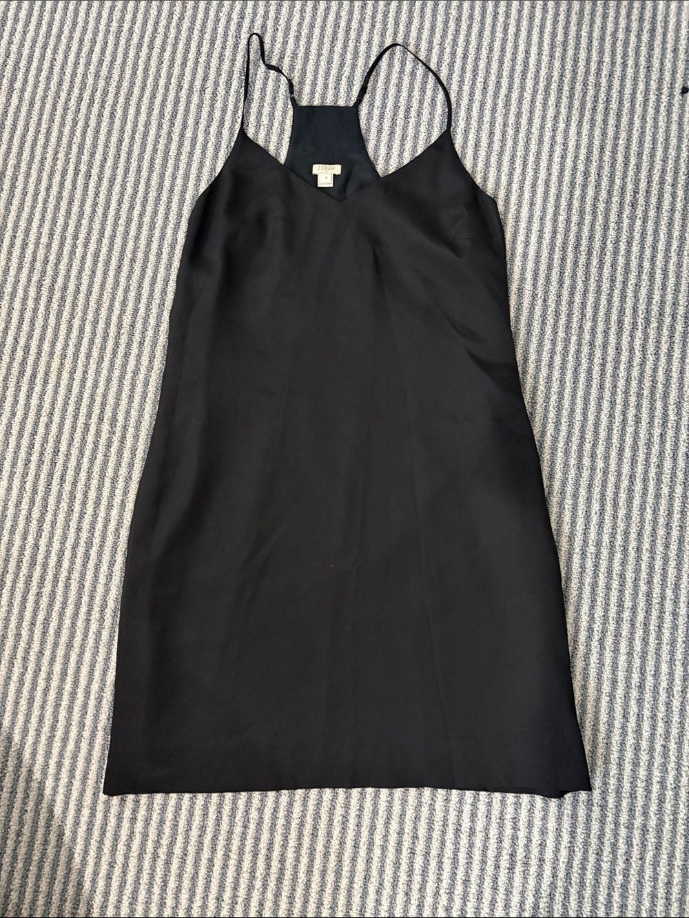 J. Crew Black Slip Mini Dress